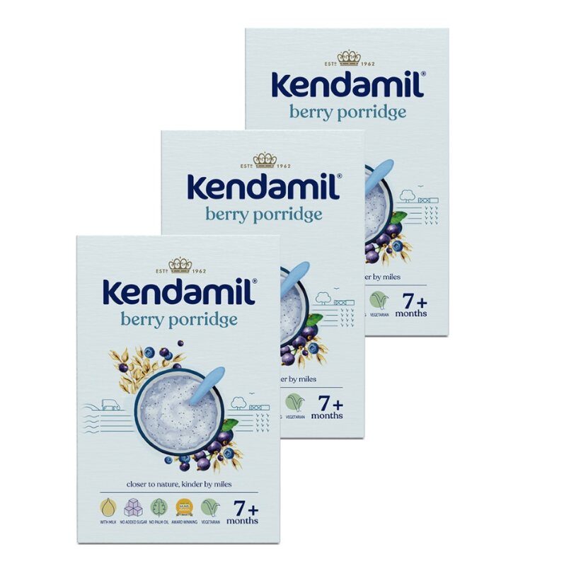 3x KENDAMIL Kaša mliečna s lesným ovocím (150 g), 7m+ – Obrázok 3