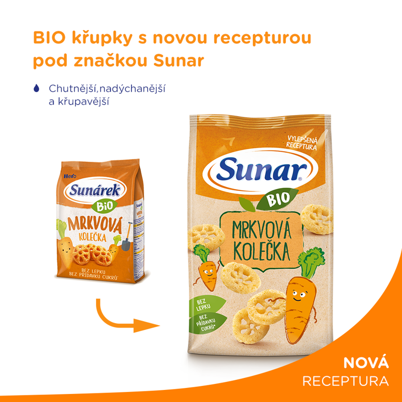 3x SUNAR BIO Chrumky Mrkvové kolieska 45 g – Obrázok 3
