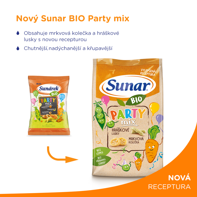 3x SUNAR BIO Chrumky Party mix 45 g – Obrázok 3