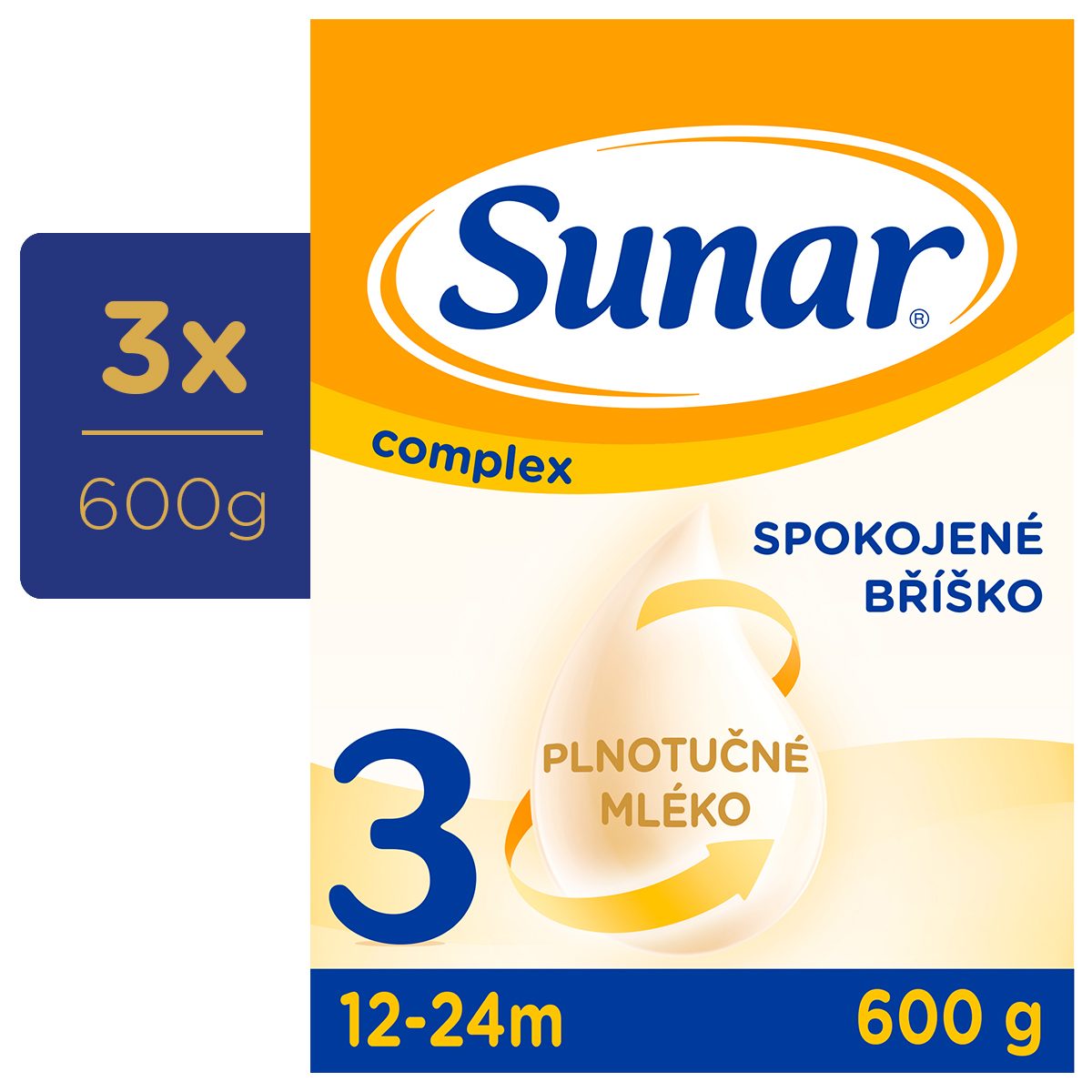 3x SUNAR Complex 3 Mlieko batoľacie 600 g