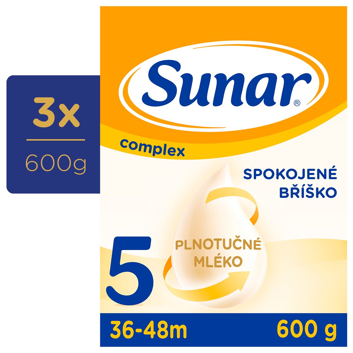 3x SUNAR Complex 5 Mlieko dojčenské 600 g