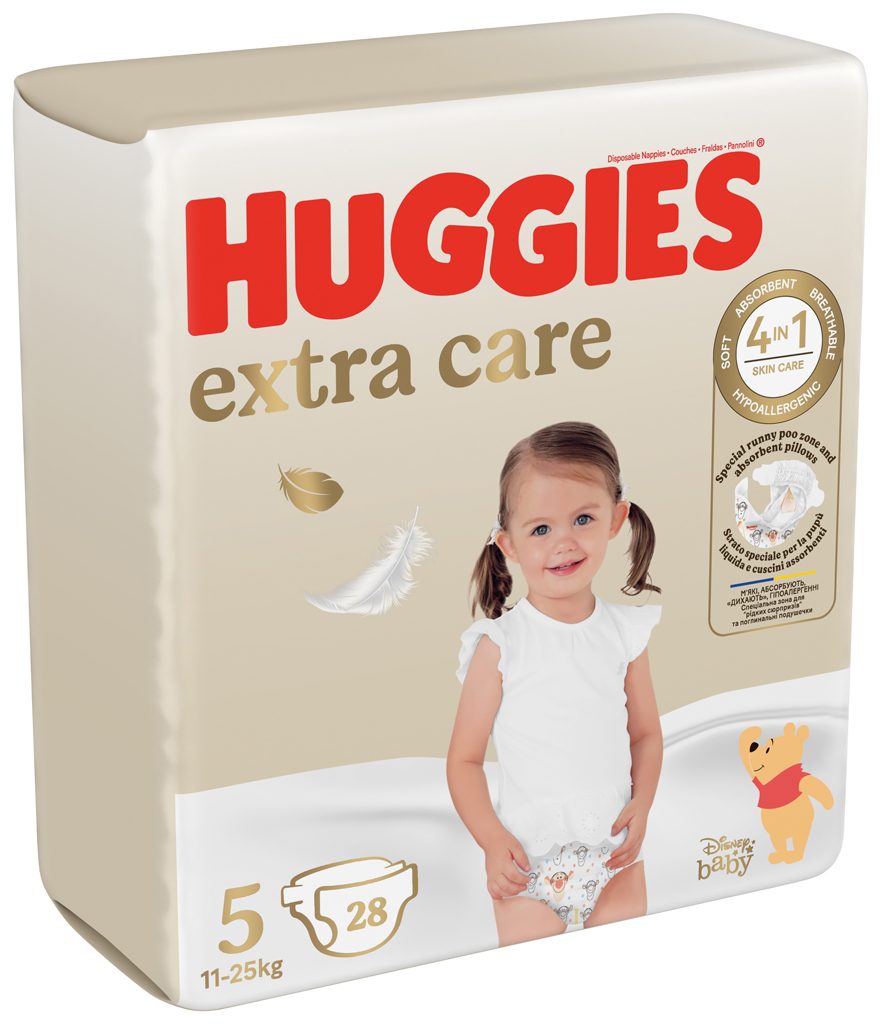 4x HUGGIES® Plienky jednorázové Extra Care 5 (12-17 kg) 28 ks – Obrázok 6