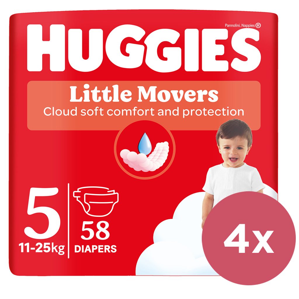 4x HUGGIES® Plienky jednorázové Ultra Comfort Mega 5 (11-25 kg) 58 ks