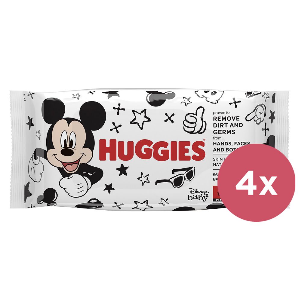 4x HUGGIES® Obrúsky vlhčené Mickey Mouse 56 ks – Obrázok 2