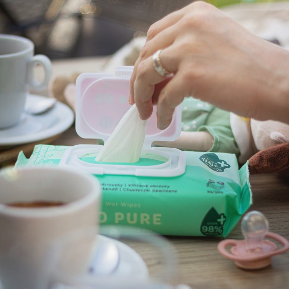 4x PETITE&MARS Obrúsky vlhčené SO PURE bambusové bioodbúrateľné 56 ks – Obrázok 3