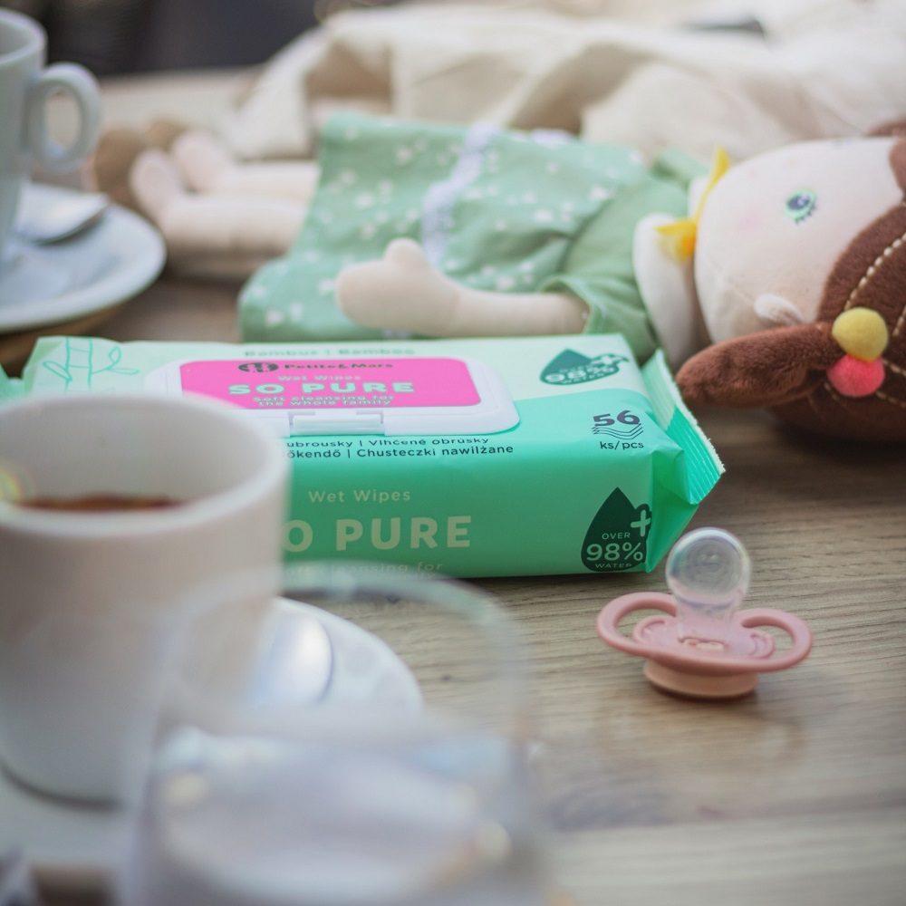 4x PETITE&MARS Obrúsky vlhčené SO PURE bambusové bioodbúrateľné 56 ks – Obrázok 5