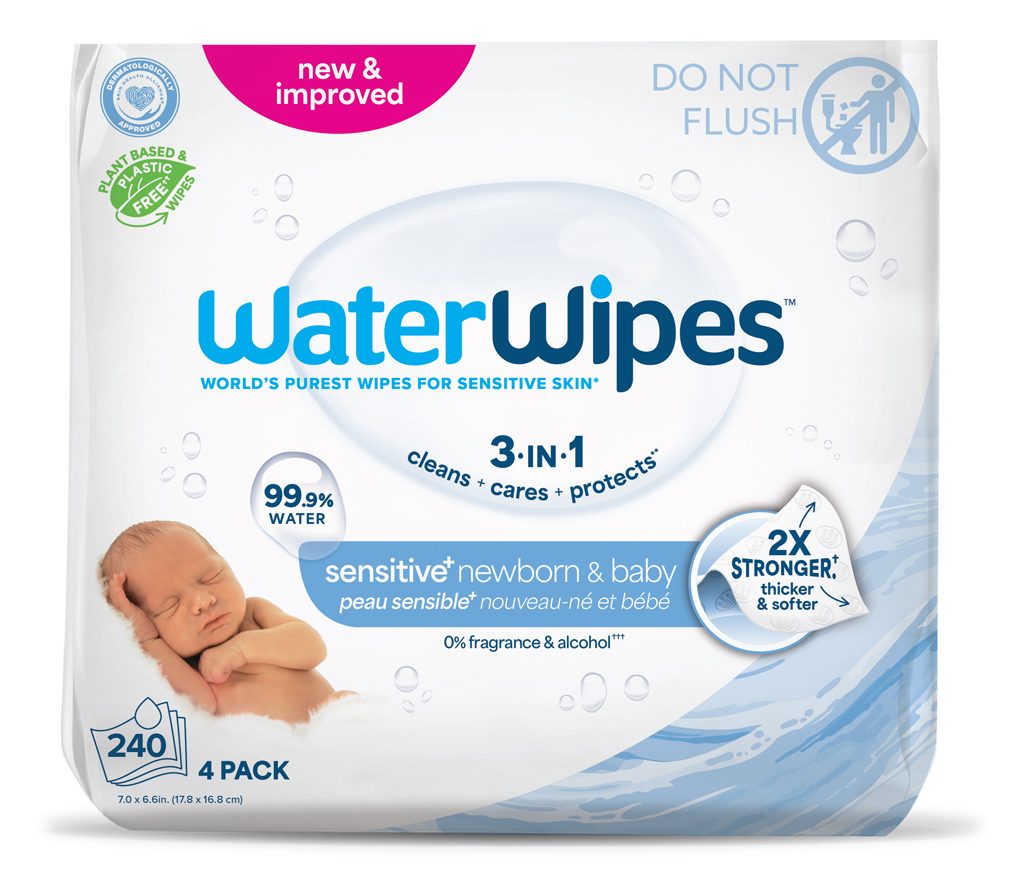 4x WATERWIPES Vlhčené obrúsky bez obsahu plastov 60 ks ( 240 ks )