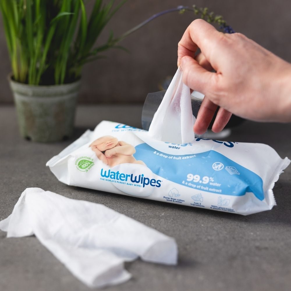5x WATERWIPES Vlhčené obrúsky bez obsahu plastov 60 ks ( 300 ks ) – Obrázok 7