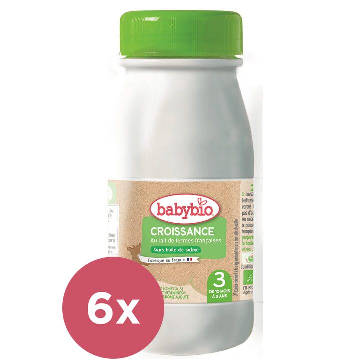 6x BABYBIO Croissance 3 tekuté dojčenské bio mlieko 0,25 l – Obrázok 2