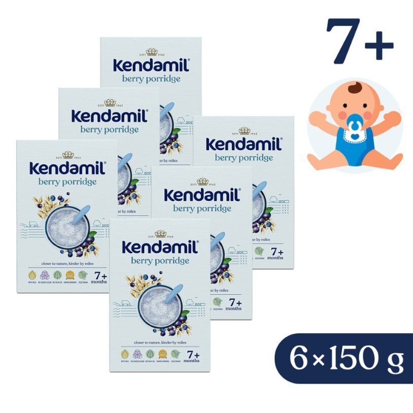 6x KENDAMIL Kaša mliečna s lesným ovocím (150 g), 7m+ – Obrázok 2