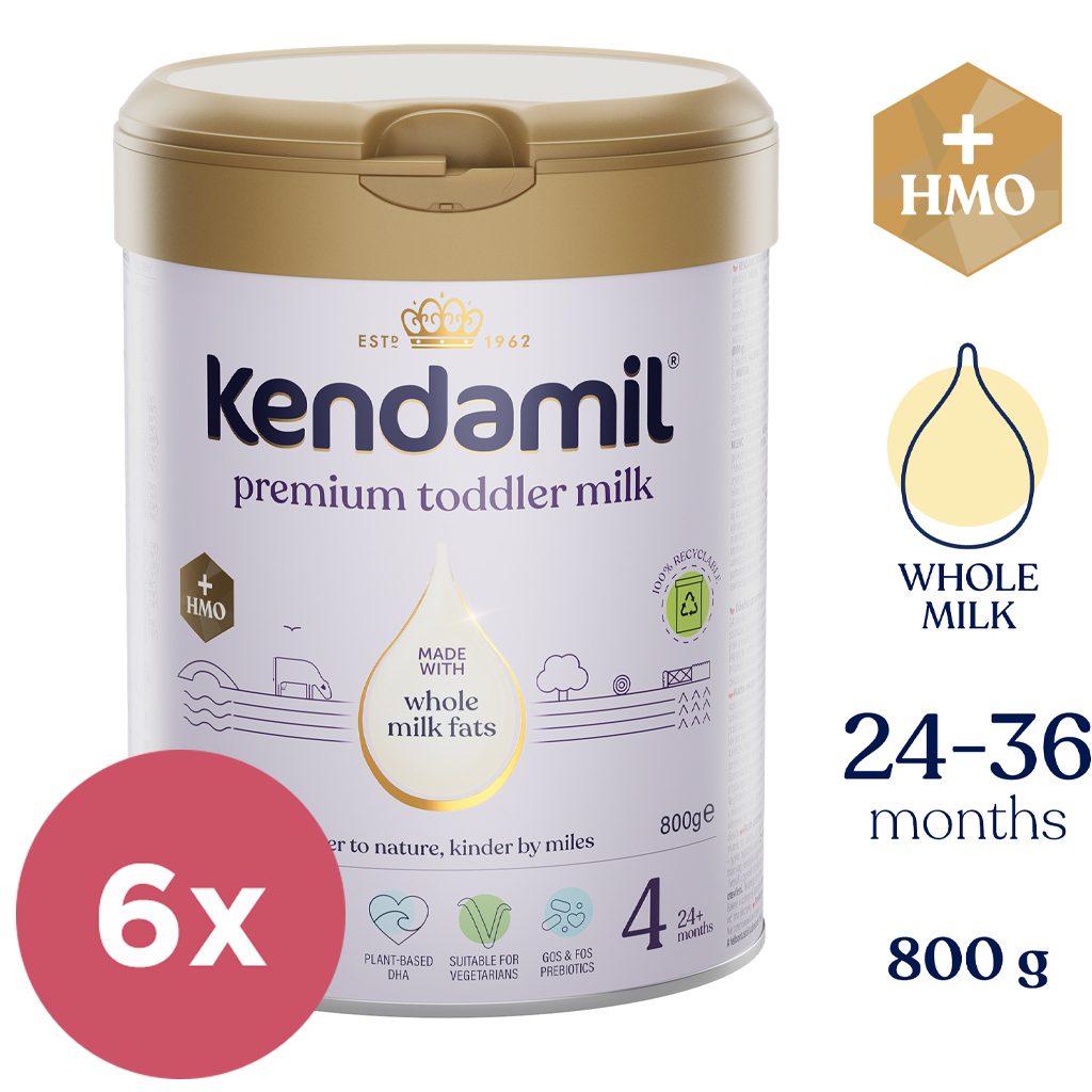 6x KENDAMIL Mlieko batoľacie Premium 4 HMO+ (800 g) 24m+