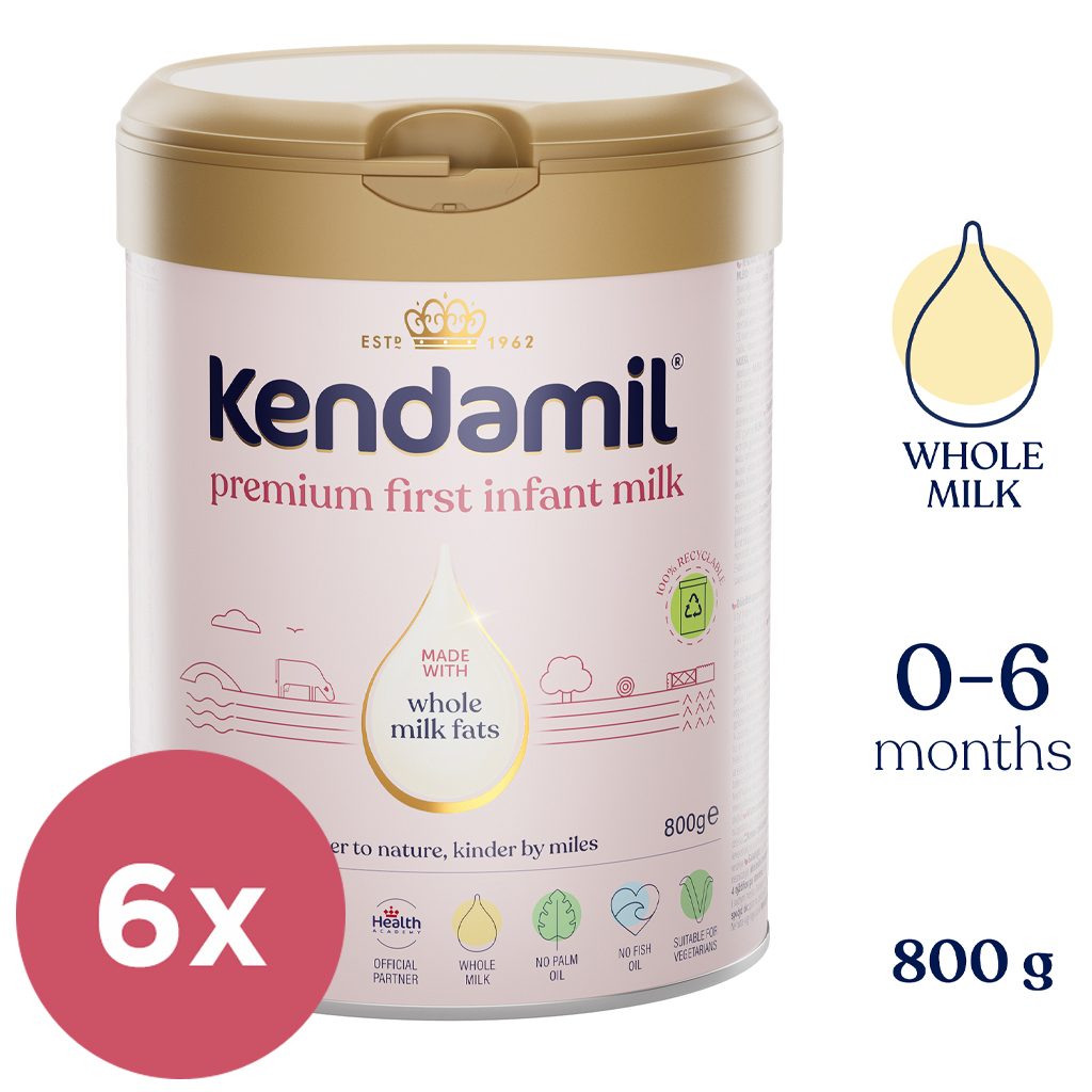 6x KENDAMIL Mlieko dojčenské Premium 1 (800 g) 0m+