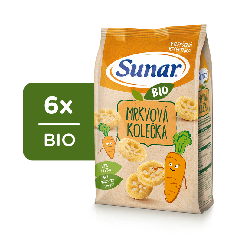 6x SUNAR BIO Chrumky Mrkvové kolieska 45 g – Obrázok 2