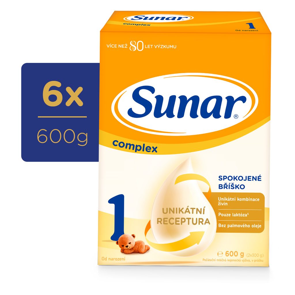 6x SUNAR Complex 1 Mlieko počiatočné 600 g
