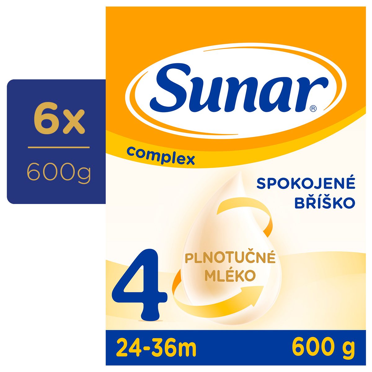 6x SUNAR Complex 4 Mlieko dojčenské 600 g