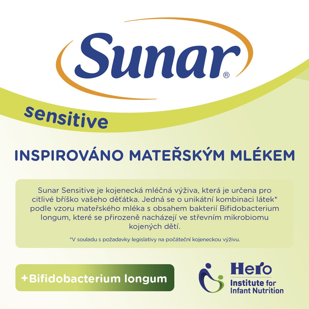 6x SUNAR Mlieko Sensitive 1, počiatočné dojčenské 500 g, 0m+ – Obrázok 5
