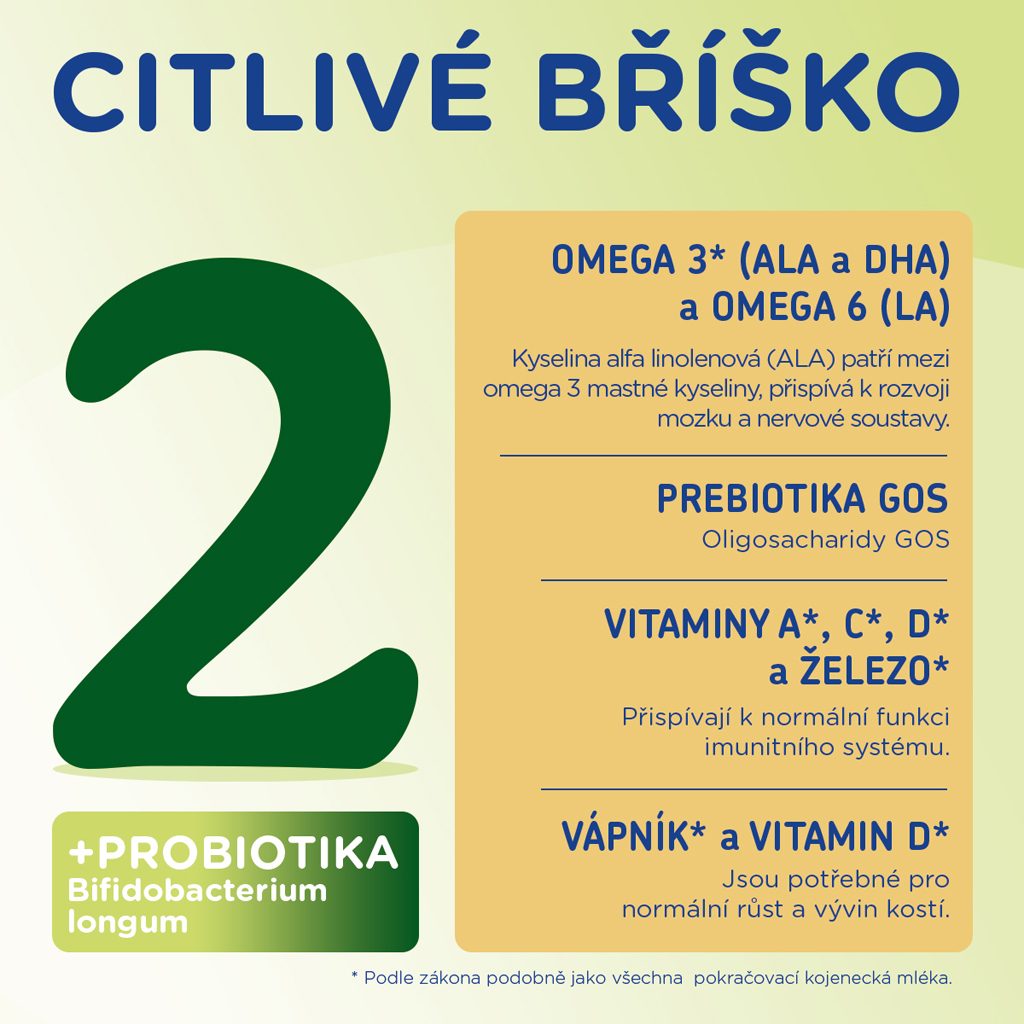 6x SUNAR Mlieko Sensitive 2, následné dojčenské 500 g, 6m+ – Obrázok 3