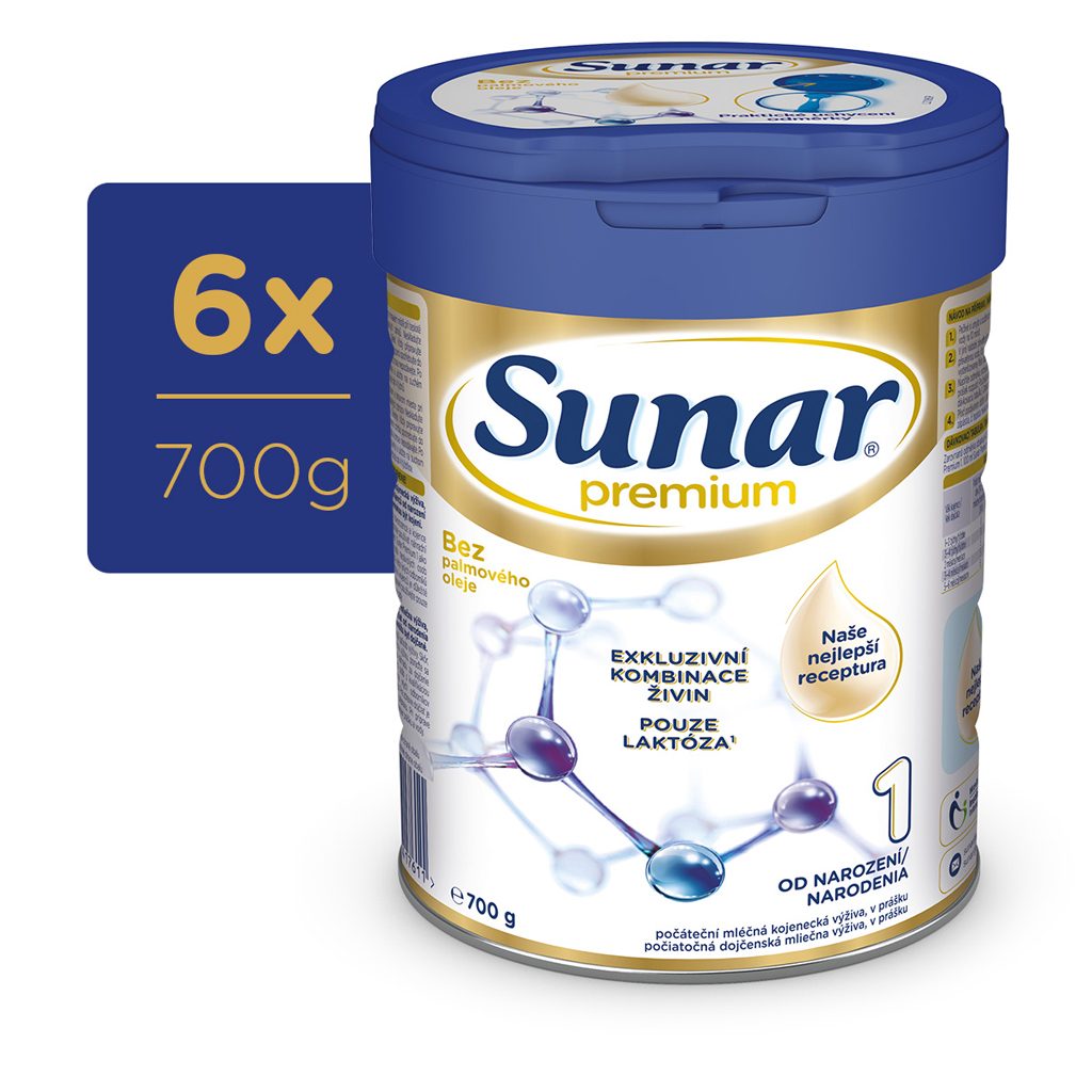 6x SUNAR Premium 1 Mlieko počiatočné 700 g – Obrázok 2