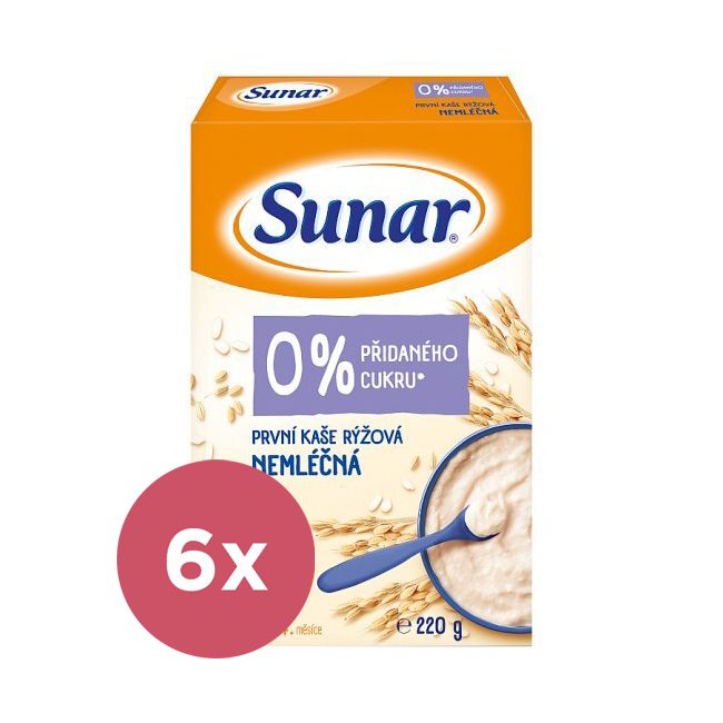 6x SUNAR Prvá kaša nemliečna ryžová 220 g – Obrázok 2