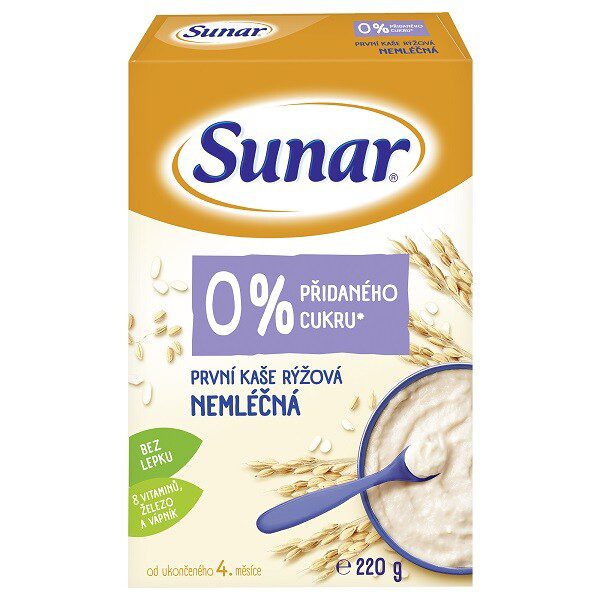 6x SUNAR Prvá kaša nemliečna ryžová 220 g – Obrázok 3