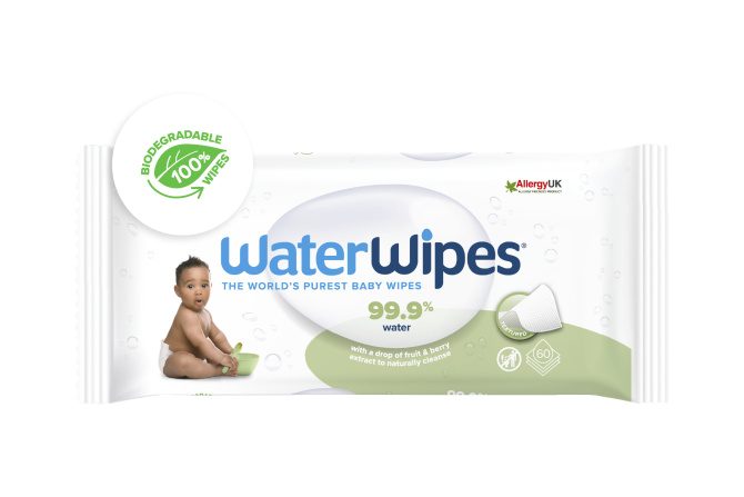 6x WATERWIPES Vlhčené obrúsky bez obsahu plastov Soapberry 60 ks ( 360 ks ) – Obrázok 3