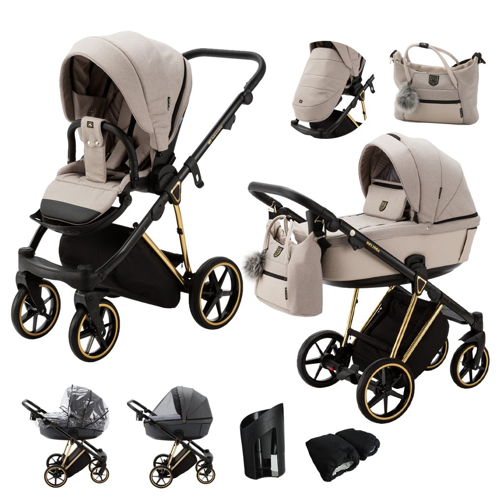 ADAMEX Kočík kombinovaný Belissa Special Edition Beige/Gold – Obrázok 2