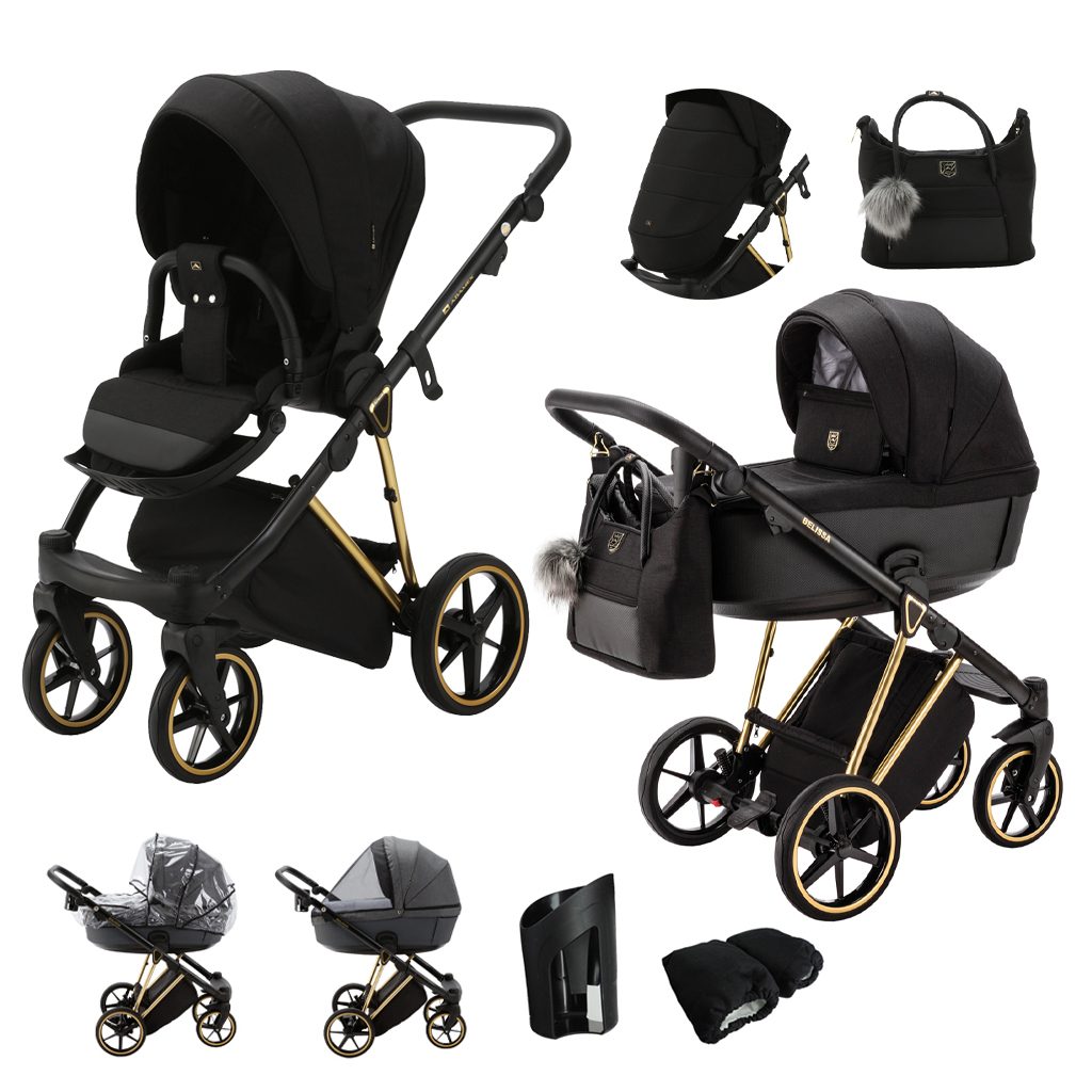 ADAMEX Kočík kombinovaný Belissa Special Edition Black/Gold – Obrázok 2