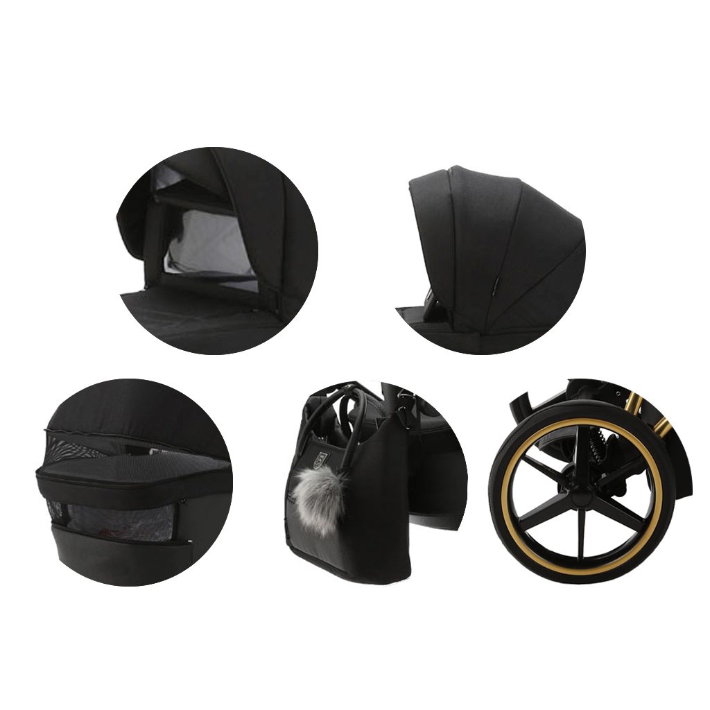 ADAMEX Kočík kombinovaný Belissa Special Edition Black/Gold – Obrázok 11