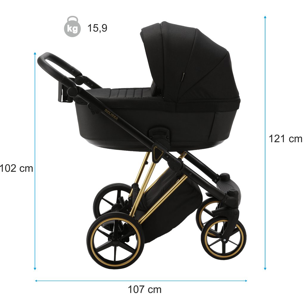 ADAMEX Kočík kombinovaný Belissa Special Edition Dark Green/Gold – Obrázok 22