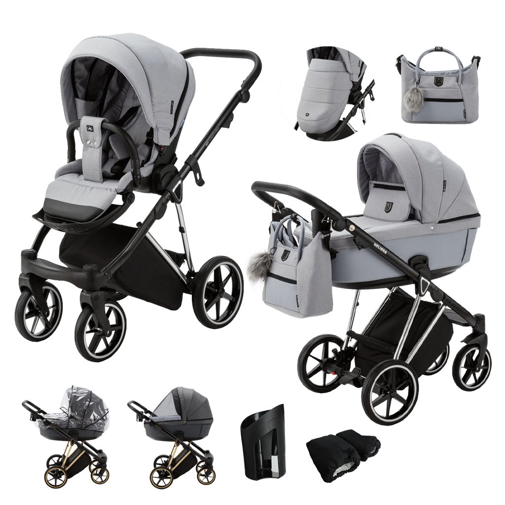 ADAMEX Kočík kombinovaný Belissa Special Edition Grey/Silver – Obrázok 2