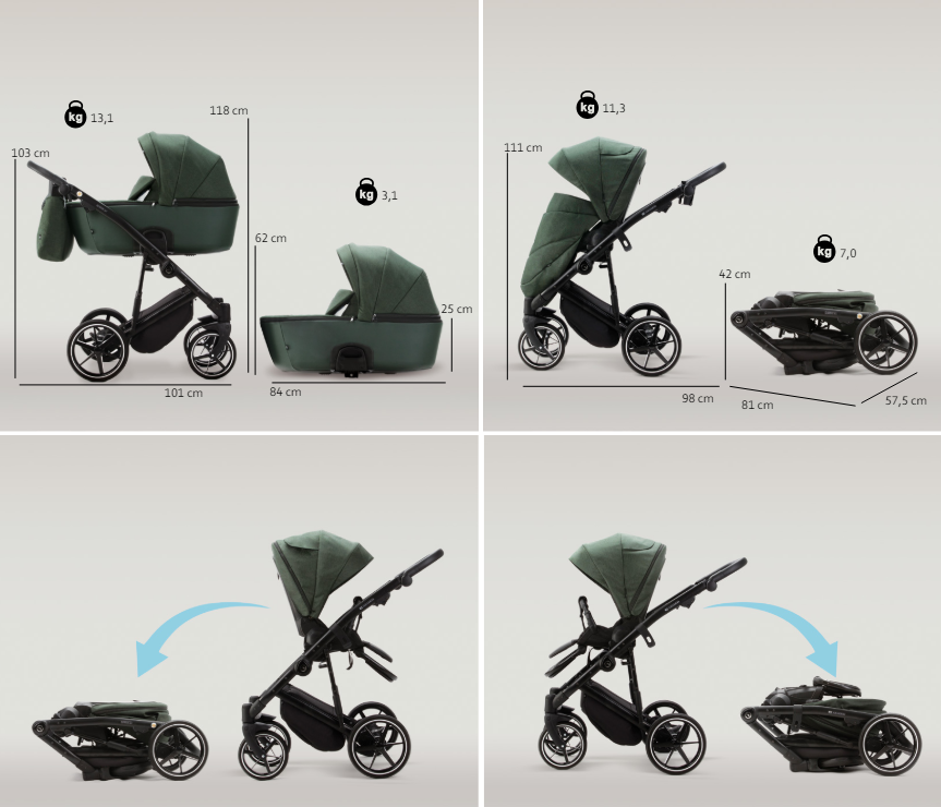ADAMEX Kočík kombinovaný Mobi New Lux Beige – Obrázok 27