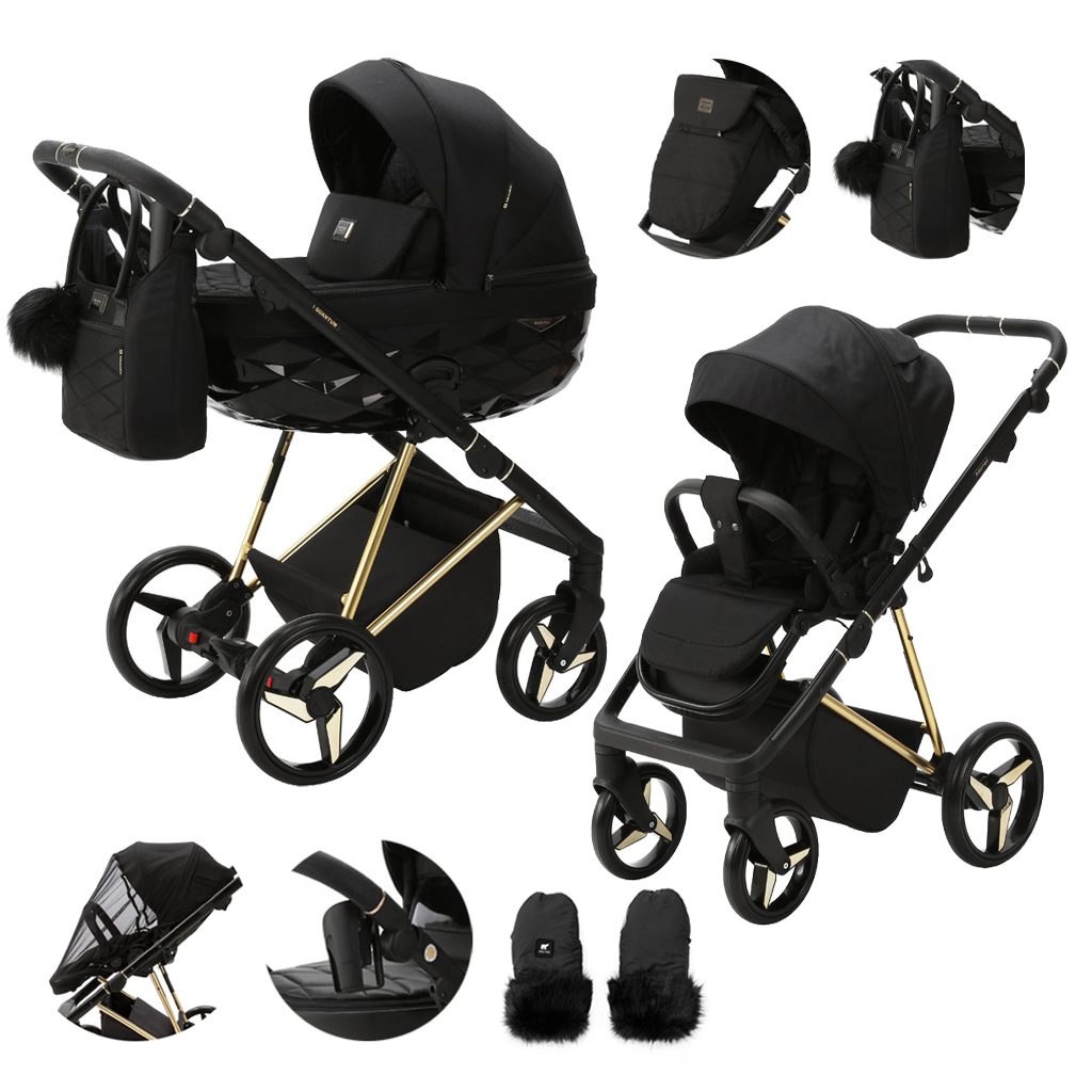 ADAMEX Kočík kombinovaný Quantum Special Edition Black/Gold – Obrázok 2