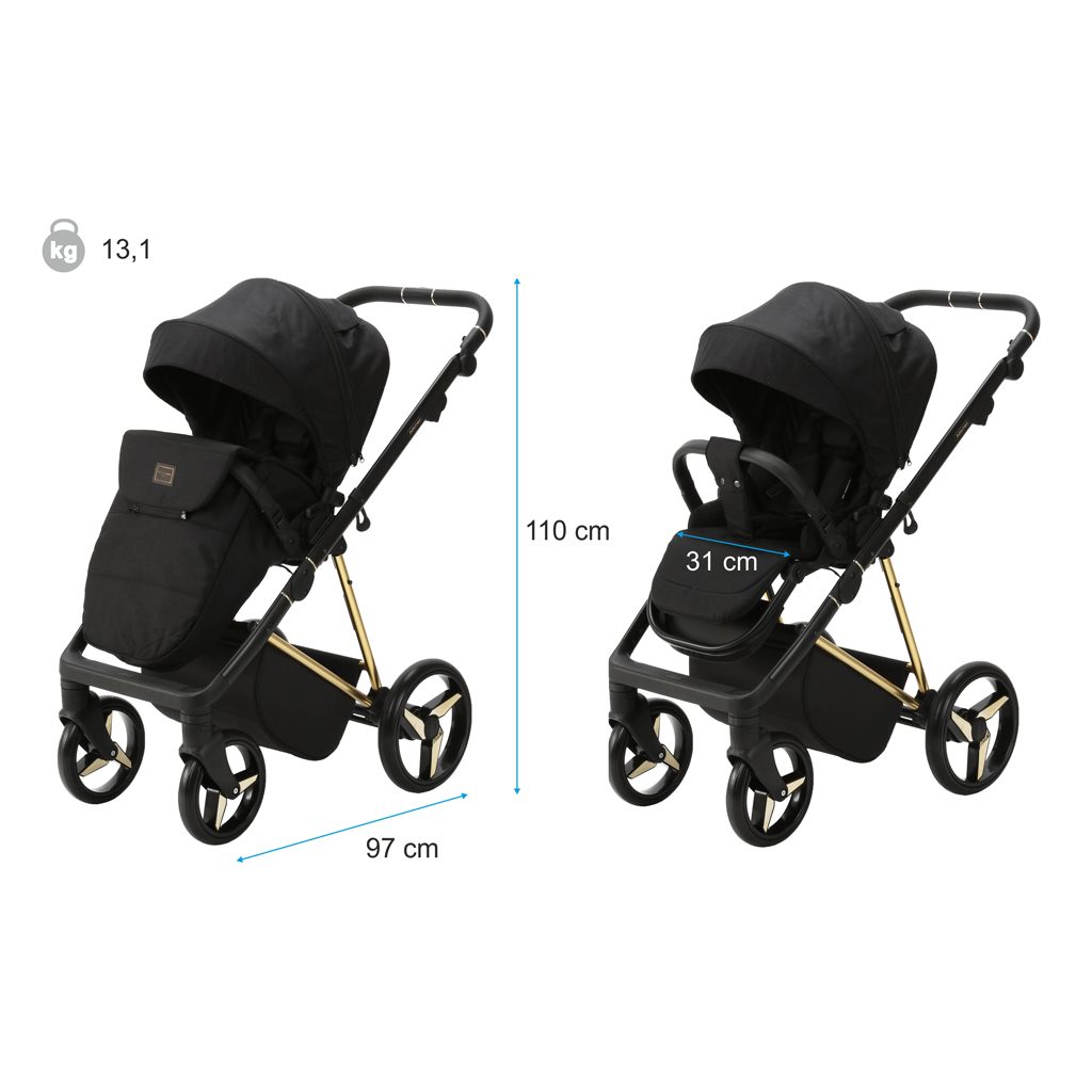 ADAMEX Kočík kombinovaný Quantum Special Edition Black/Gold – Obrázok 12