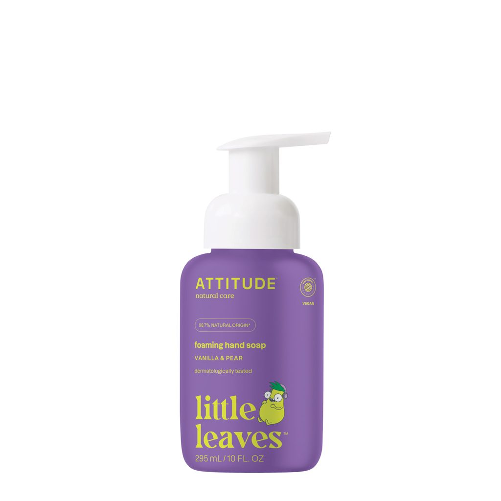 ATTITUDE Detské penivé mydlo na ruky Little Leaves s vôňou vanilky a hrušky, 295 ml – Obrázok 2