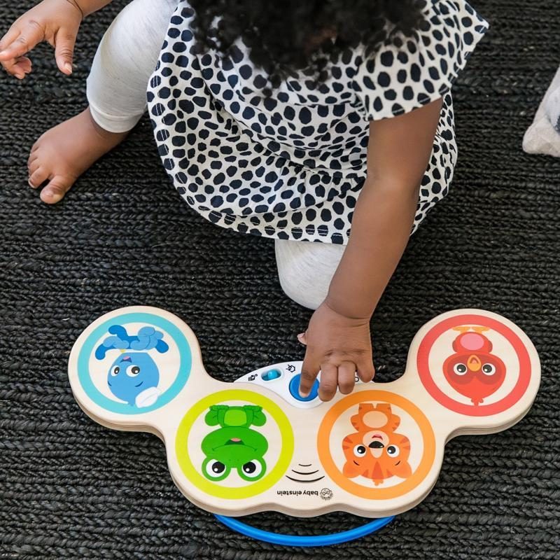BABY EINSTEIN Hračka drevená hudobná bubny Magic Touch HAPE 6m+ – Obrázok 5
