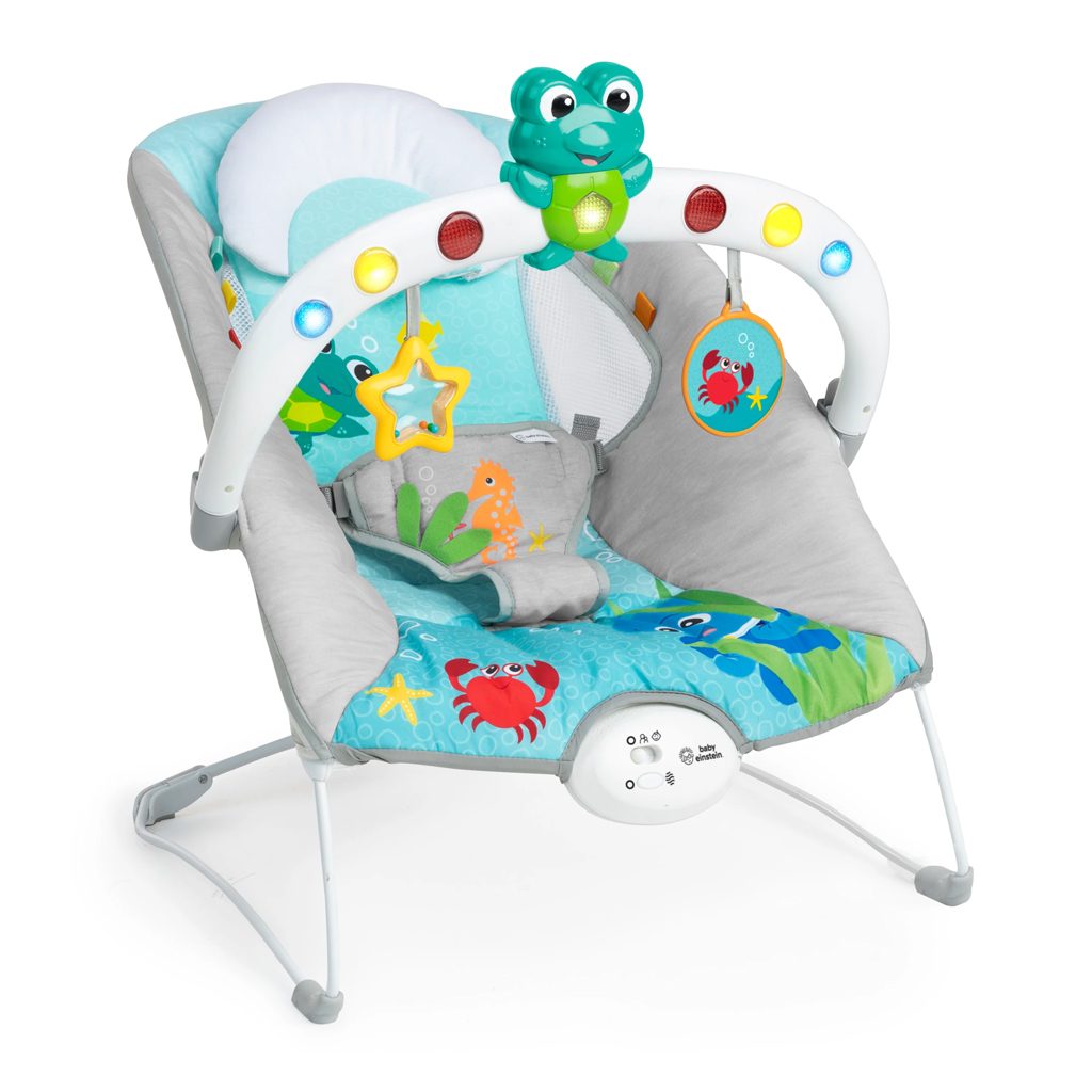 BABY EINSTEIN Lehátko hudobné vibračné so svetielkami Kick to It Neptune do 9 kg