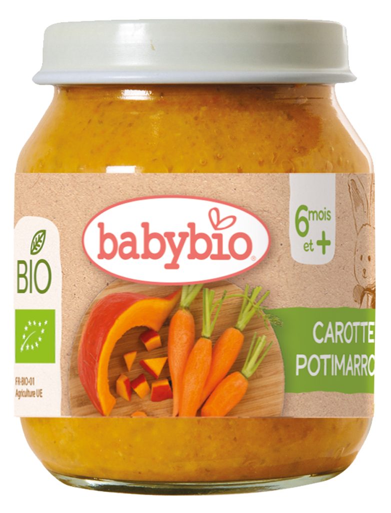 BABYBIO Bio mrkva a tekvica 130 g, 6m+
