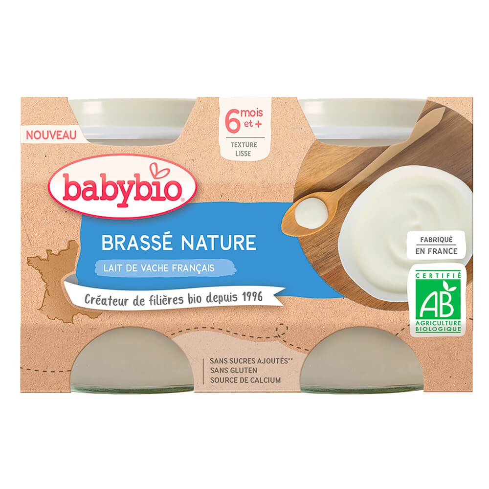 BABYBIO Brassé z francúzskeho mlieka natur 2x 130 g – Obrázok 2