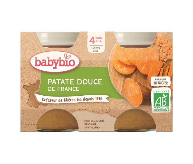 BABYBIO Príkrm sladké zemiaky 2x 130 g – Obrázok 2