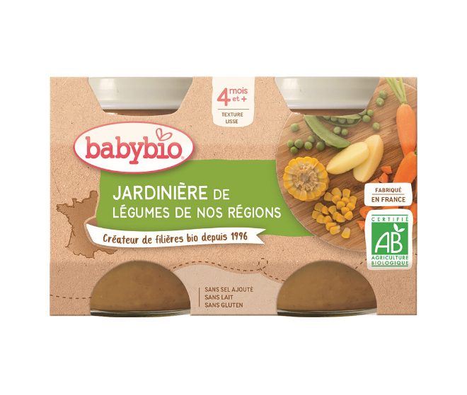 BABYBIO Príkrm zeleninová zmes 2x 130 g – Obrázok 2