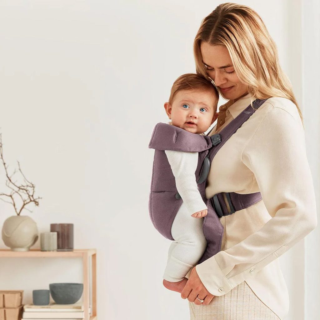 BABYBJÖRN Nosič Mini Cotton, Dark purple, do 11kg (1r) – Obrázok 11