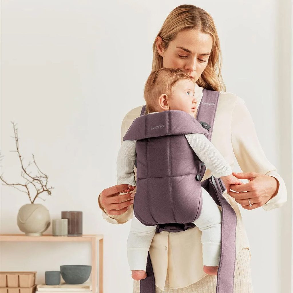 BABYBJÖRN Nosič Mini Cotton, Dark purple, do 11kg (1r) – Obrázok 12
