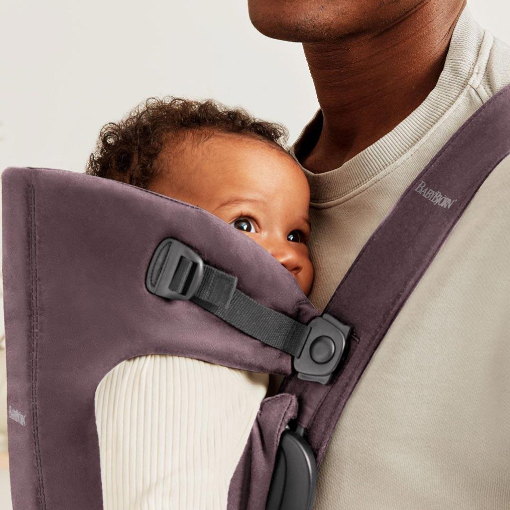 BABYBJÖRN Nosič Mini Cotton, Dark purple, do 11kg (1r) – Obrázok 7