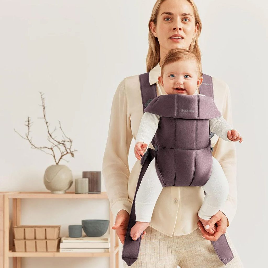 BABYBJÖRN Nosič Mini Cotton, Dark purple, do 11kg (1r) – Obrázok 8