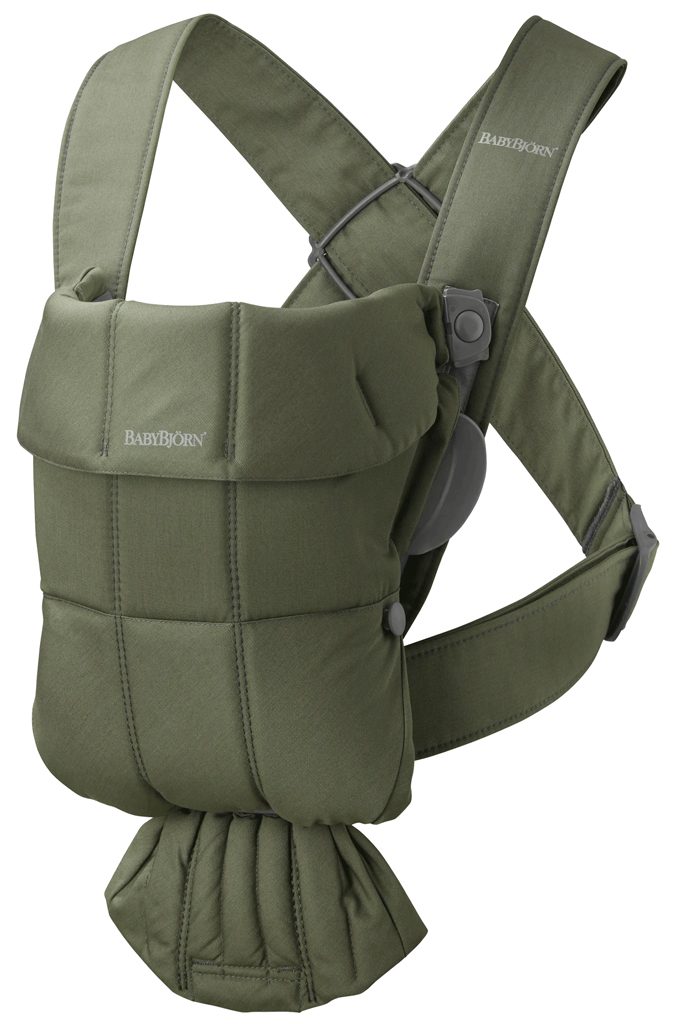 BABYBJÖRN Nosič Mini Woven, Dark green, do 11kg (1r)