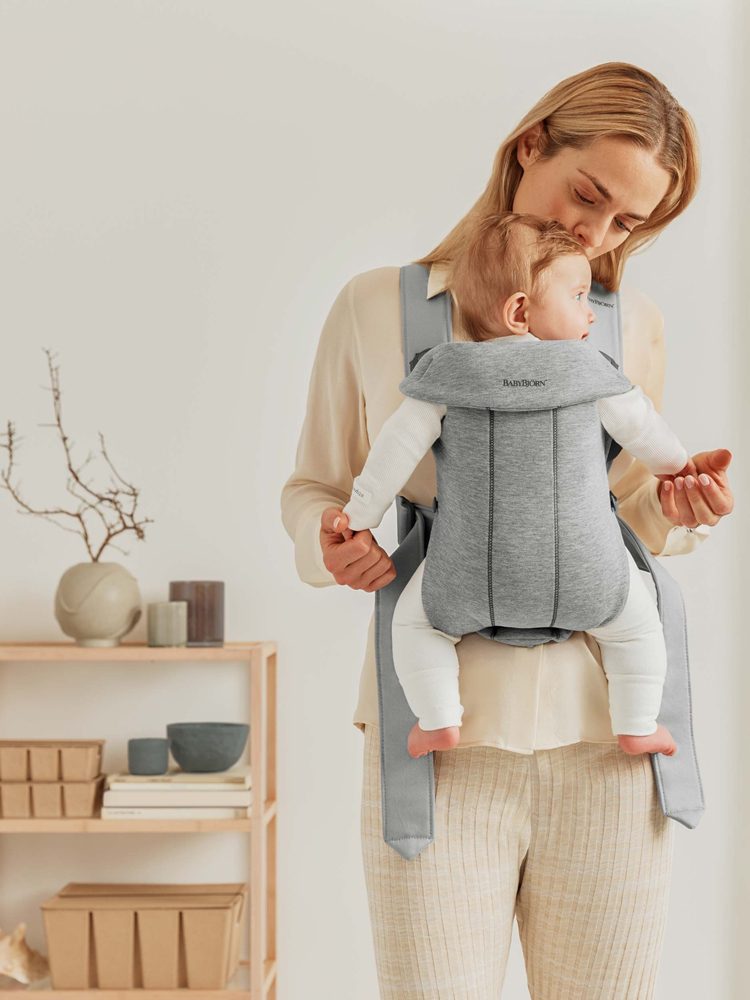 BABYBJÖRN Nosič Mini, Light Grey 3D Jersey – Obrázok 3