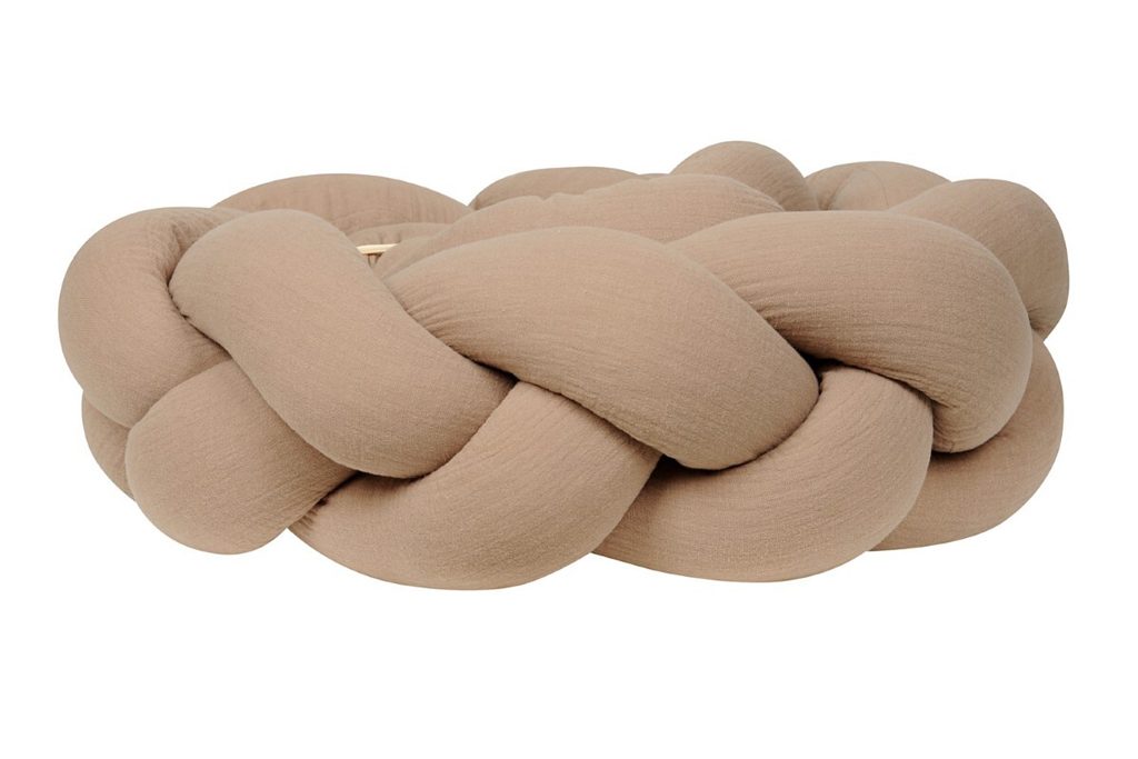 BABYMATEX Chránič do postieľky mušelin pletený vrkoč - hnedý 200 cm – Obrázok 8