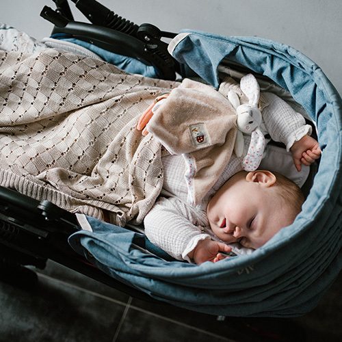 BABYONO Deka pletená bambusová béžová 75x100 cm – Obrázok 4
