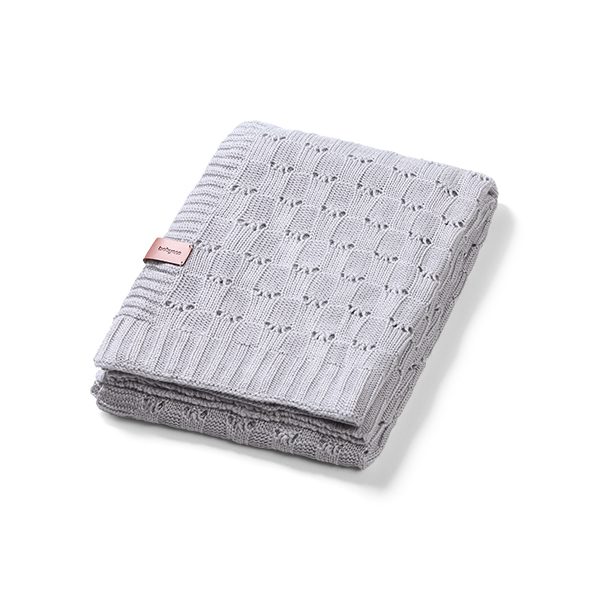 BABYONO Deka pletená bambusová sivá 75x100 cm – Obrázok 2
