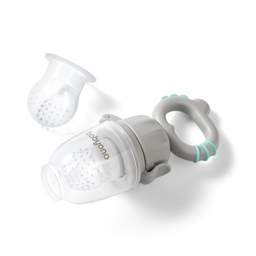 BABYONO Cumlík silikónový na kŕmenie Dino grey 6m+ – Obrázok 14